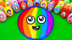 Готовим радужную АРБУЗНУЮ ванну, смешивая СЛИЗЬ с раскрашенной глиной Rainbow Eggs