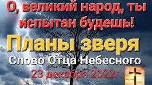 «О, великий народ, ты испытан будешь», «Планы зверя» — слово Отца Небесного 23.12.22