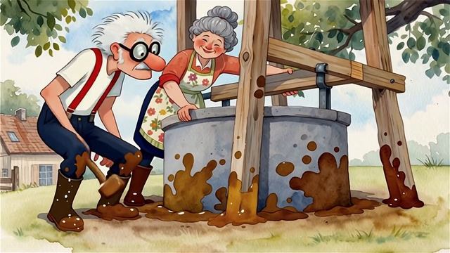 👴⛏️ МультСемья ДЕД И БАБУЛЯ: весело роют колодец во дворе