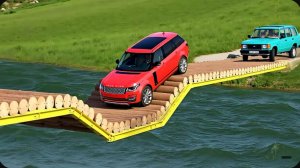 Автомобили против разрушенного моста #2 в BeamNG Drive!