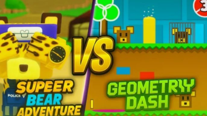 Super bear adventure × ГЕОМЕТРИЯ ДЭШ! смотреть онлайн