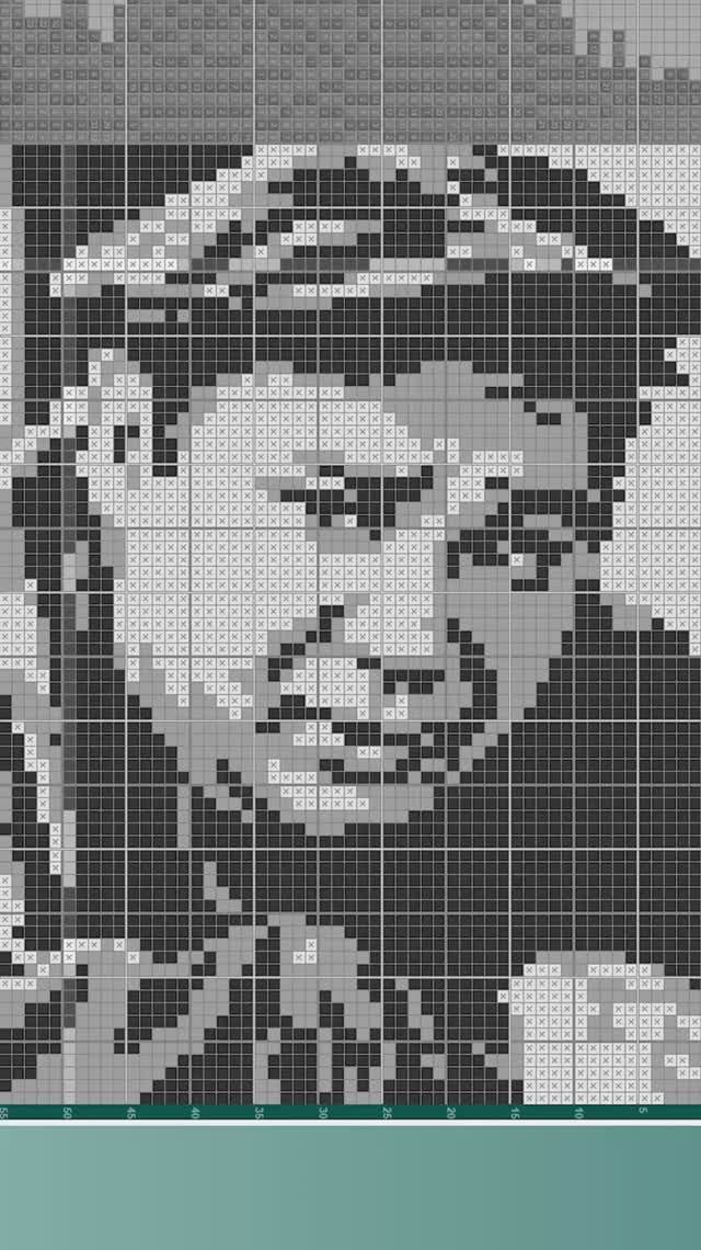 Евгений Леонов - (Evgeny Leonov) [★★★★] 75х55 чёрно-серый японский кроссворд #pixelart