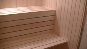 Отделка парной , монтаж пологов на готовый каркас + монтаж липовой вагонки.