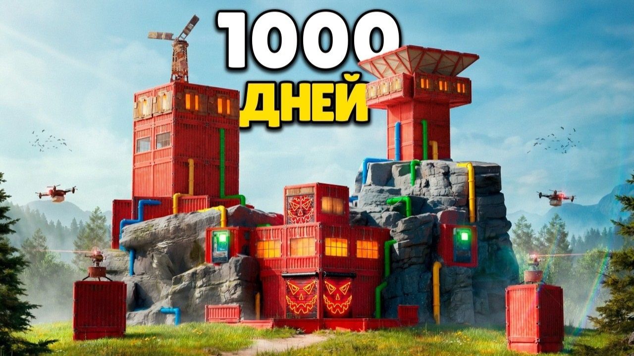 1000 ДНЕЙ! МЫ построили ＂УМНЫЙ ДОМ＂ в СКАЛЕ в Раст⧸Rust - badjuju смотреть онлайн