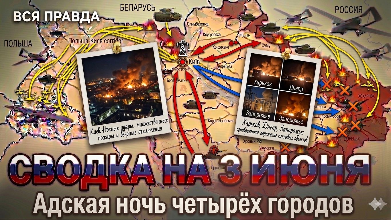 СВОДКА БОЕВЫХ ДЕЙСТВИЙ НА 3 ИЮНЯ, КАРТА СВО СЕГОДНЯ, НОВОСТИ , СВО НА УКРАИНЕ, 2026 ЮРИЙ ПОДОЛЯКА смотреть онлайн