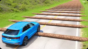 Автомобили против 100 упавших деревьев в BeamNG Drive!