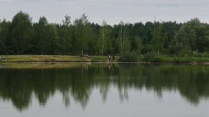 поимка карпа на большом водоёме