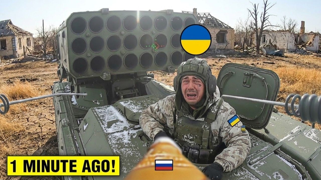 Российский FPV-дрон внимательно изучает украинскую технику — затем всё изменилось смотреть онлайн