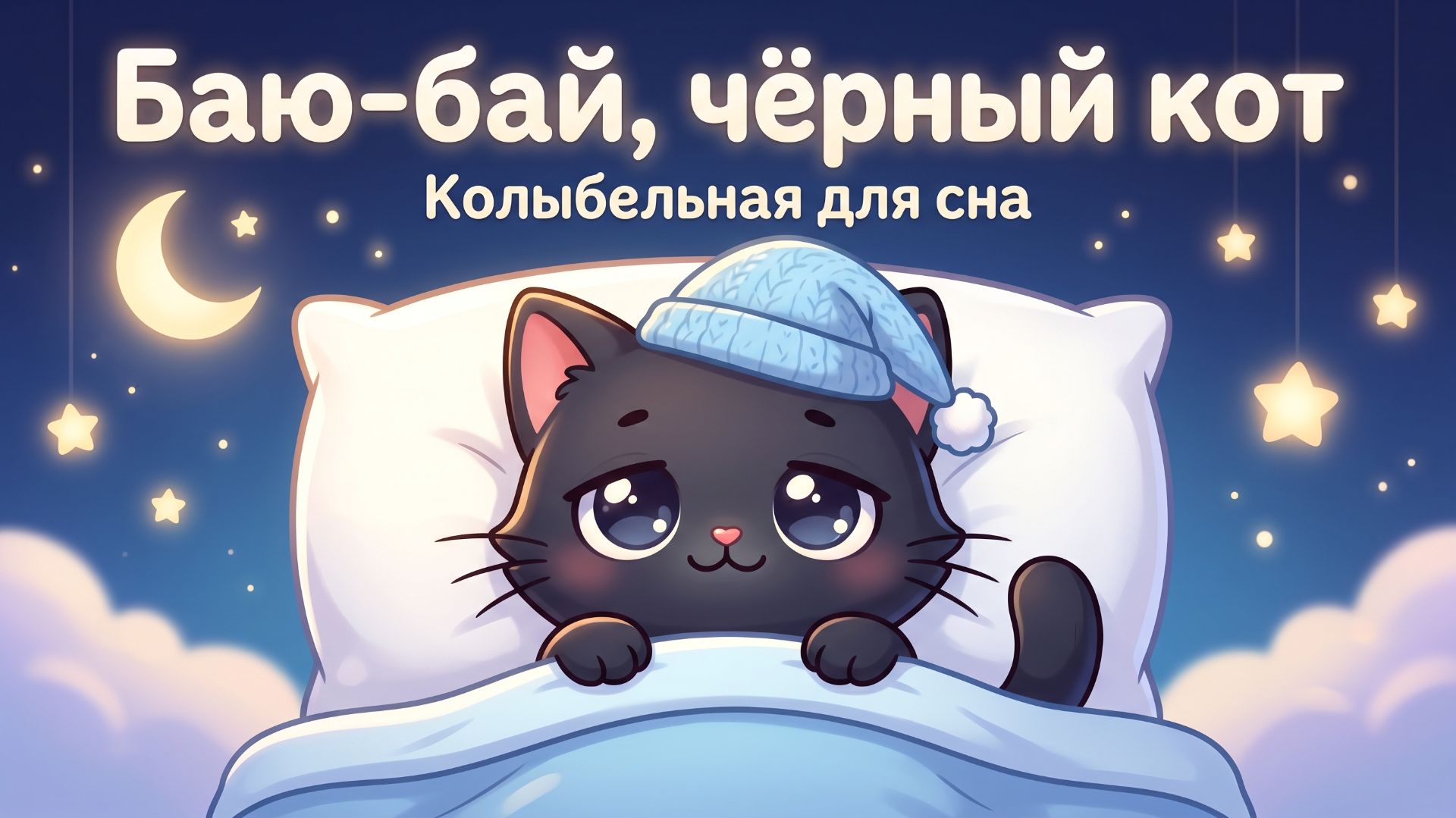 Колыбельная для малышей с чёрным котёнком - Спокойная музыка для сна