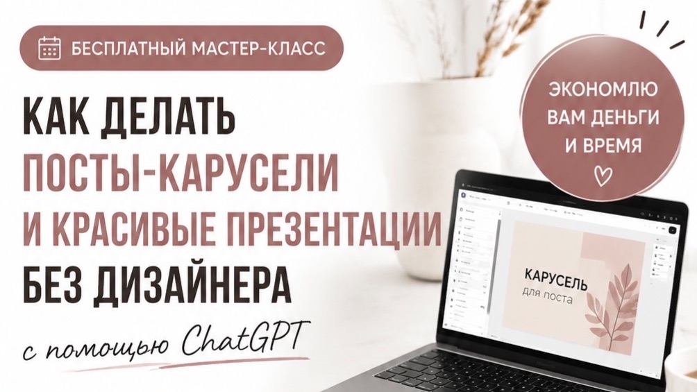 Закрытый мастер класс ChatGPT: как создавать презентации и оформлять посты карусели