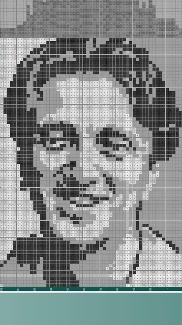 Денис Дорохов - (Denis Dorokhov) [★★★★] 75х55 чёрно-серый японский кроссворд #pixelart
