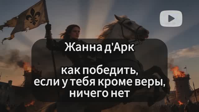 История Жанны д'Арк: Как победить, если кроме веры ничего нет...