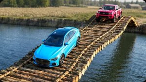 Автомобили против разрушенного моста #4 в BeamNG Drive!
