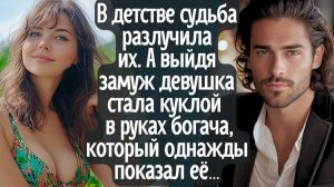 В детстве судьба разлучила их. А выйдя замуж девушка стала куклой в руках богача, который однажды её