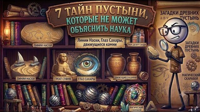 7 ТАЙН ПУСТЫНИ, Которые НЕ МОЖЕТ ОБЪЯСНИТЬ НАУКА Линии Наски, Глаз Сахары, движущиеся камни смотреть онлайн