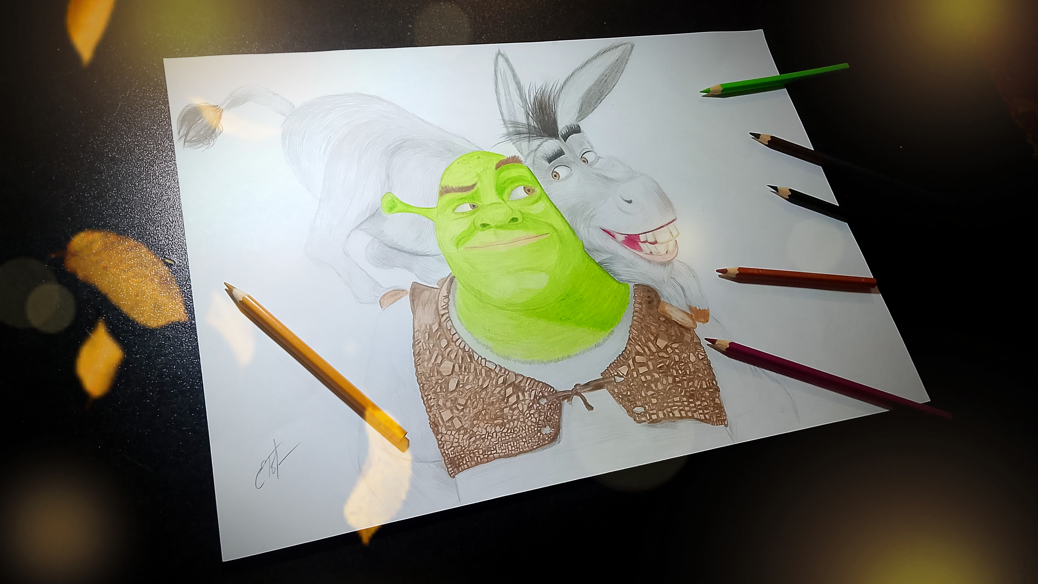 Шрек - рисую цветными карандашами @GaryProArt