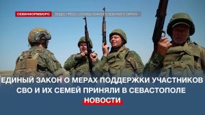 Единый закон о мерах поддержки участников СВО и их семей приняли в Севастополе