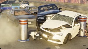 Cars vs Bollards #2 - BeamNG Drive