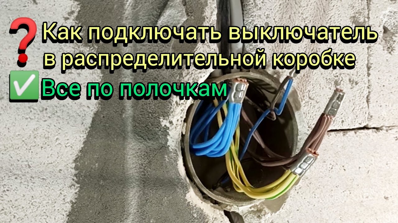 Подключение выключателя в распределительной коробке/Assembly of a switch in a junction box смотреть онлайн