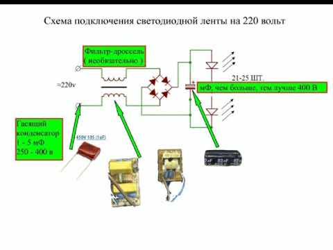Светильник из светодиодной ленты на 220 в без драйвера и блока питания ! смотреть онлайн
