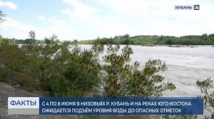 Подъем рек из-за сбросов из водохранилища прогнозируют в низовьях Кубани
