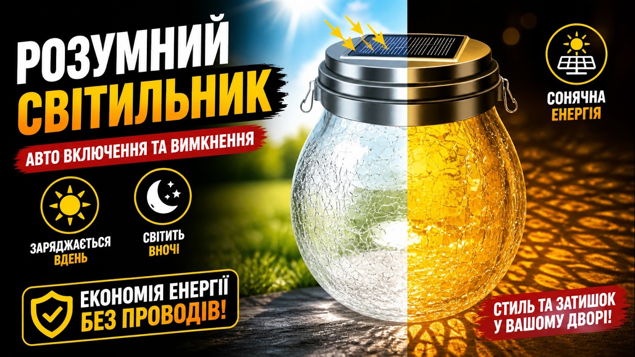 Садовый фонарь на солнечной батарее LED Garden Light Jar смотреть онлайн