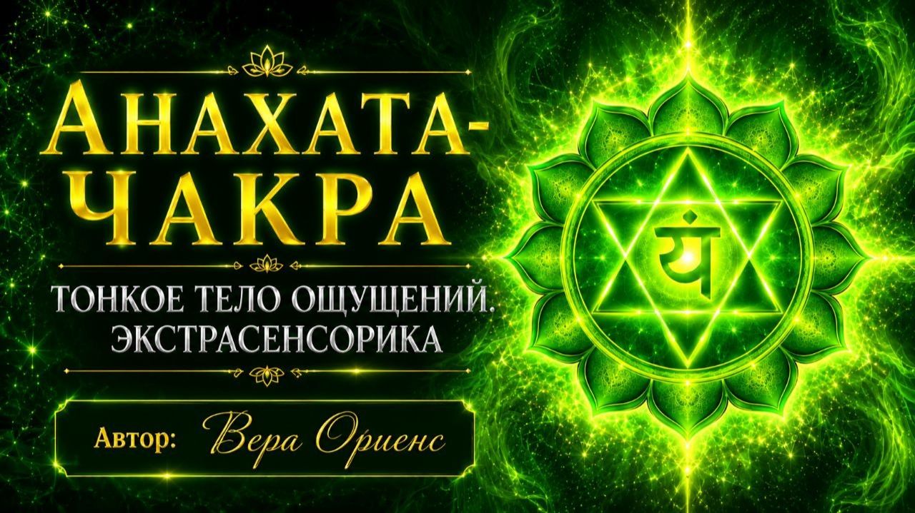 💚Анахата-чакра 🟢 Тонкое тело ощущений ✅ Экстрасенсорика 📍Автор: Вера Ориенс