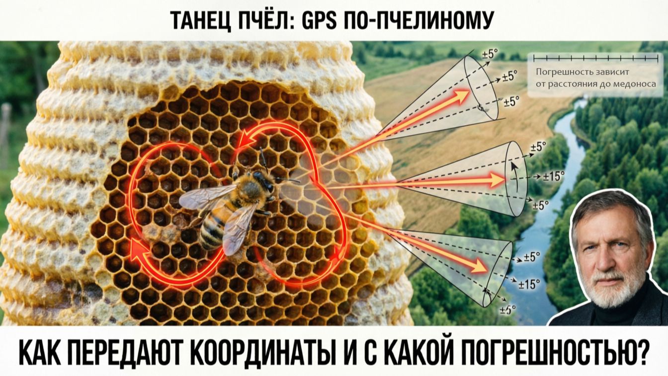 Танец пчёл-разведчиц: насколько точна их навигация? Отвечает профессор Кашковский 🐝🧭