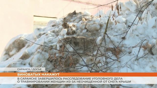 В Саранске завершилось расследование уголовного дела о травмировании женщин из-за схода снега смотреть онлайн
