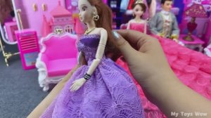 АСМР Распаковки 😊Свадебное платье Королевской Принцессы Барби и Набор Спальня