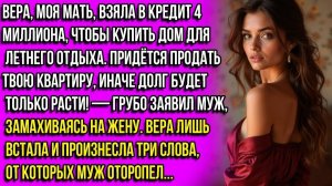 Вера, моя мать, взяла кредит на 4 млн, чтобы купить дом для отдыха. И тебе придётся продать квартиру