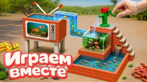 ИГРАЕМ ВМЕСТЕ В ИГРУШКИ ИЗ МУЛЬТИКОВ ДЛЯ ДЕТЕЙ 🏵️ СТРОИМ ИГРУШЕЧНЫЙ ФОНТАН СУПЕРГЕРОЯМИ №2