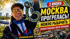 МОСКВА ПРОГРЕЛАСЬ! Первая рыбалка после холодов в Строгинском затоне