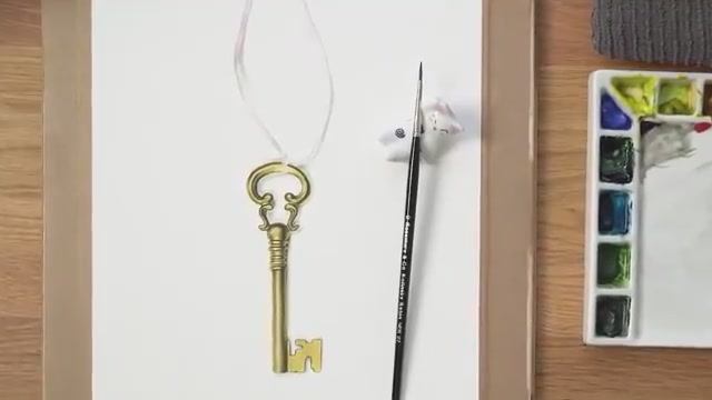 Как нарисовать золотой ключик акварелью. Уютный мастер-класс
