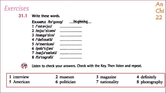 Unit 31 Begin at the beginning - English Pronunciation in Use Elementary