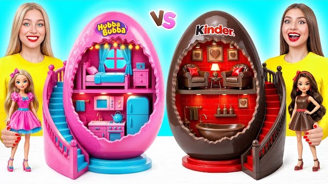 Chúng Tôi Xây Dựng Ngôi Nhà Búp Bê Tuyệt Vời | Thử Thách Kẹo Cao Su vs Sô Cô La Super Hyper DO смотреть онлайн