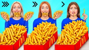 Быстрая Средняя или Медленная Скорость Еды Челлендж # Вкусные Кухонные Лайфхаки c