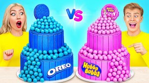 Розовое vs Синее Украшение Торта Челлендж с Friendly DO