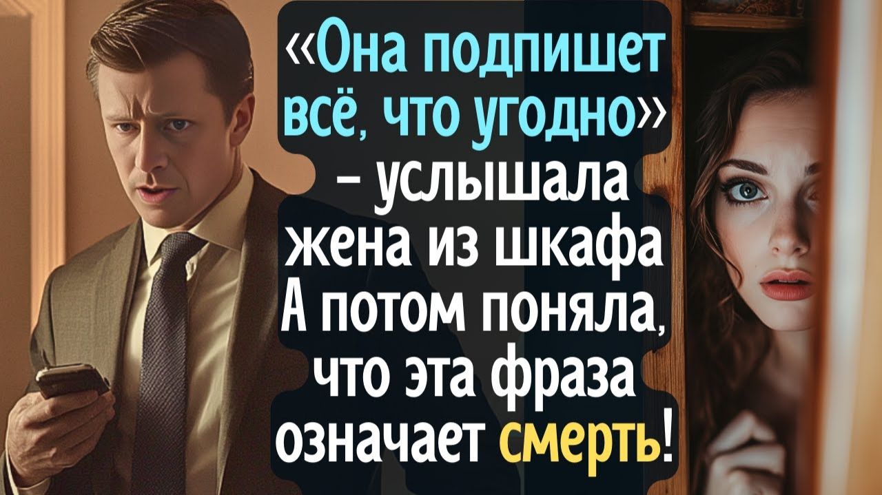 Она подпишет всё, что угодно! услышала жена из шкафа. А потом поняла, что эта фраза означала для неё смотреть онлайн