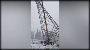 Монтаж опоры 220 кВ