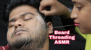 ASMR Beard Threading By Female Barber Pakhi Beard Threading And Eye Brows Threading [get.gt]