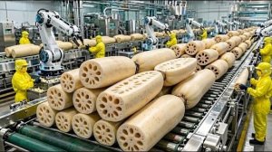 Внутри высокотехнологичного завода по переработке лотосовых корней, о котором вы не знали