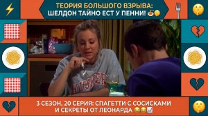 Теория Большого Взрыва | ШЕЛДОН ТАЙНО ЕСТ У ПЕННИ И ДЕТСКИЕ ОБИДЫ ФИЗИКОВ 🍝🤫 Лучшее из 20 серии
