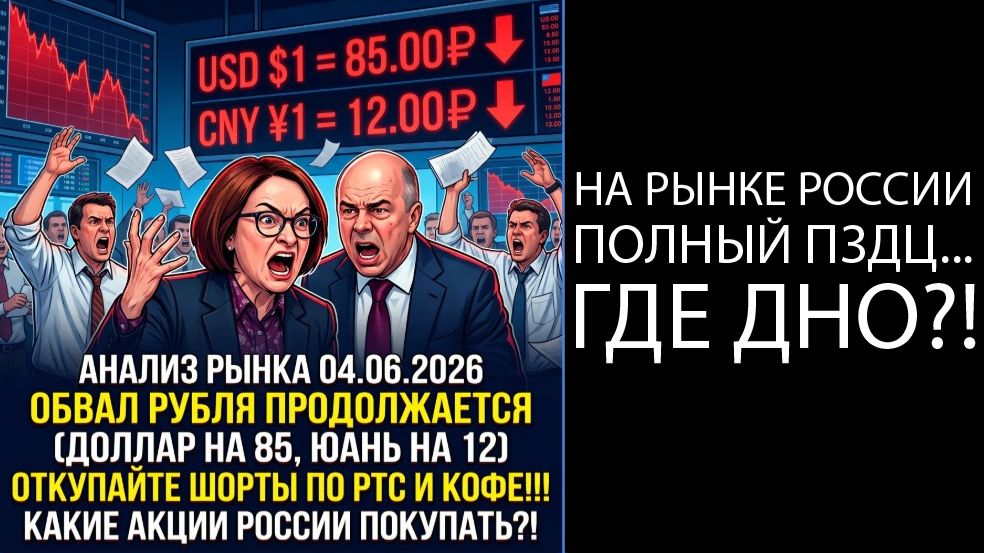 Анализ рынка 04.06 / ОБВАЛ РУБЛЯ ПРОДОЛЖАЕТСЯ (ДОЛЛАР НА 85, ЮАНЬ НА 12) / Откупайте шорты по Ртс!! смотреть онлайн