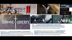 Вся Правда О MMO RPG Играх 2026 Релизы Raven 2 Ymir L2M Liberty l2 RF