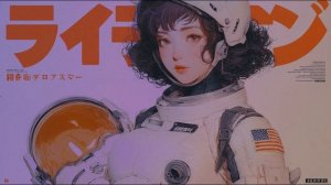 Synthwave Astronaut Exploring Cosmic Beats  Vapo