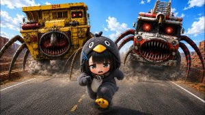 МАКВИН vs Гигантской Машины Пожирателя! Очень страшная погоня!