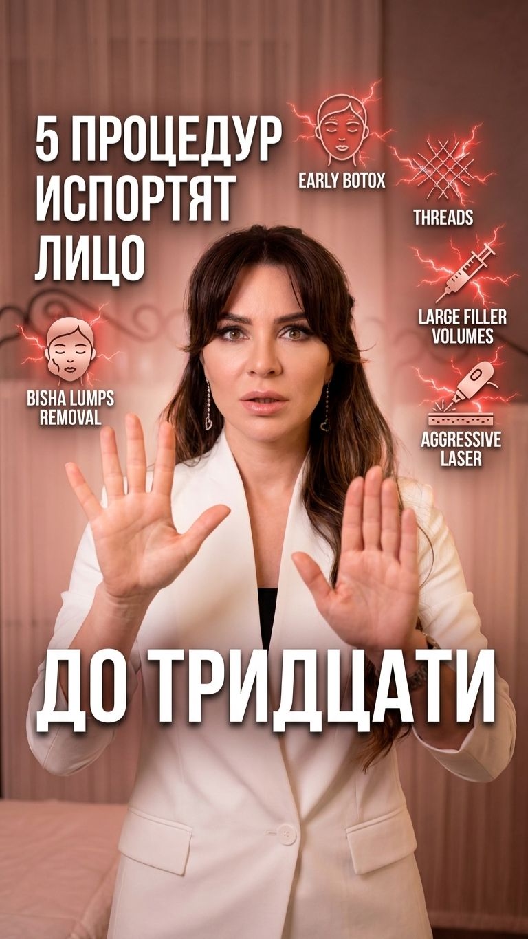 ⚠️ 5 процедур, которые испортят лицо до 30