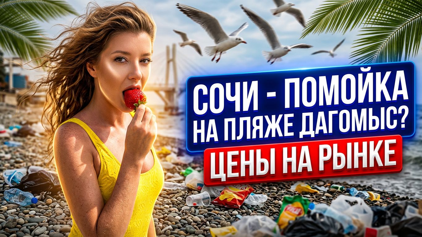 СОЧИ - ПОМОЙКА НА ПЛЯЖЕ ДАГОМЫС? - и ЦЕНЫ НА РЫНКЕ? #сочи #всёосочи смотреть онлайн