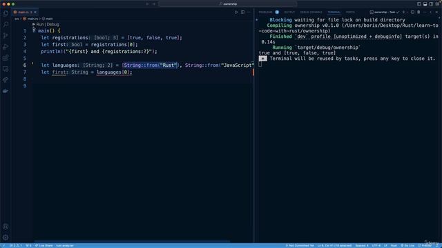 112. Ownership with Arrays and Tuples смотреть онлайн